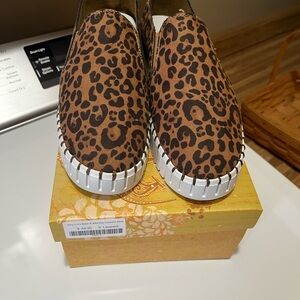 Very G Brown Leopard Slip-On Flats